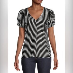 Karl Lagerfeld Paris Chevron Cotton Top size XS